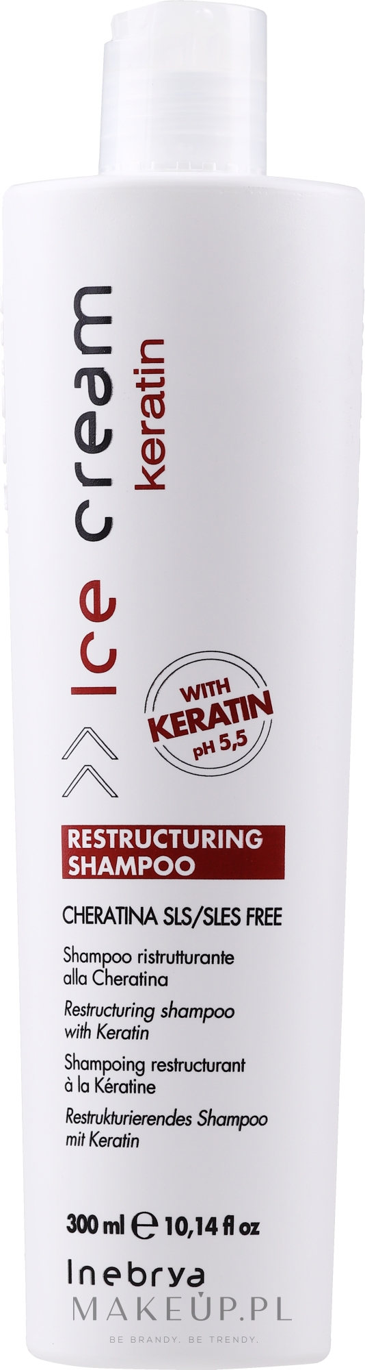 Naprawczy szampon keratynowy do włosów - Inebrya Ice Cream Keratin Restructuring Shampoo  — Zdjęcie 300 ml