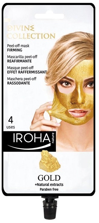 Ujędrniająca maska peel-off do twarzy Złoto i naturalne ekstrakty - Iroha Nature Gold + Nature Extracts Firming Peel Off Face Mask — Zdjęcie N1