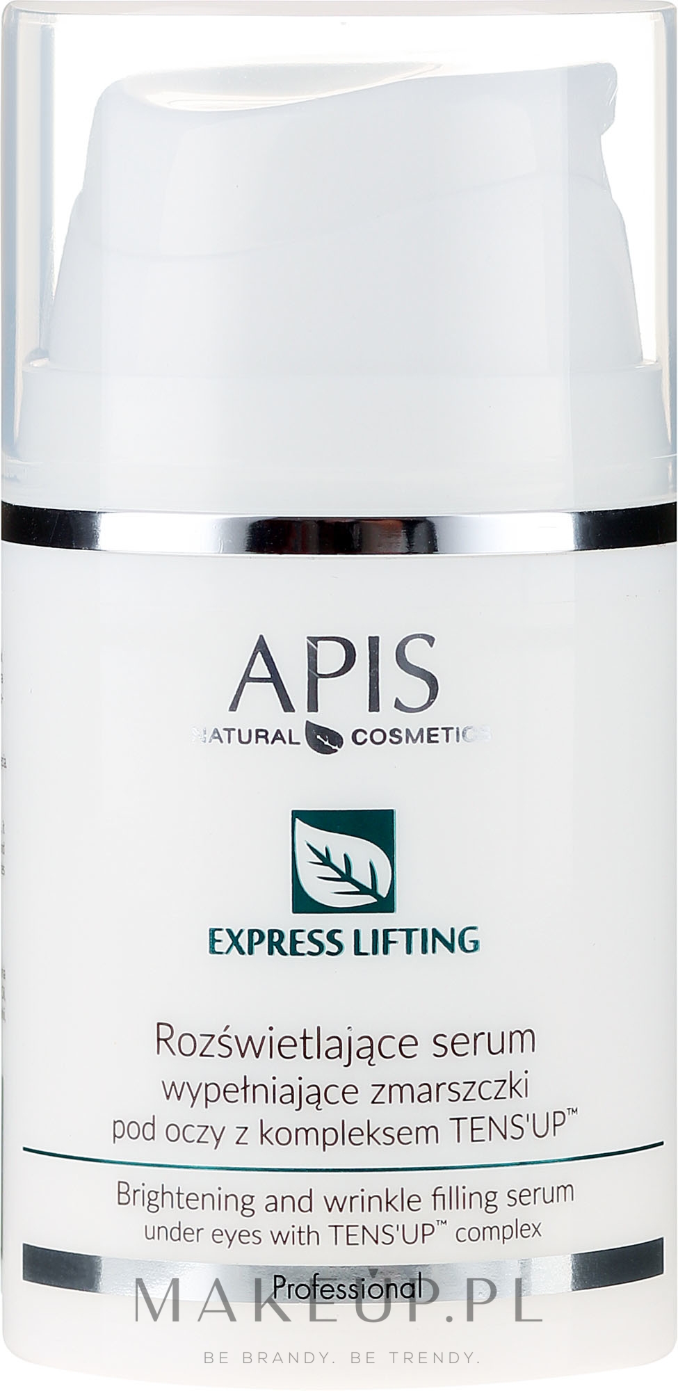 Rozświetlające serum wypełniające zmarszczki pod oczy z kompleksem Tens’Up - APIS Professional Express Lifting  — Zdjęcie 50 ml