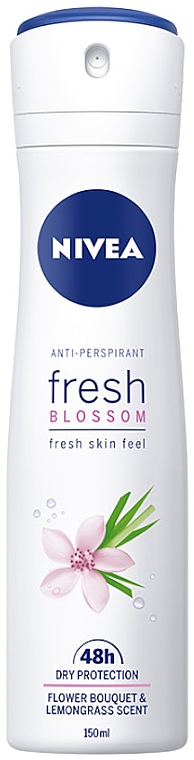 Dezodorant w sprayu do ciała - NIVEA Anti-Respirant Fresh Blossom Fresh Skin Feel Flower Bouquet & Lemongrass Scent — Zdjęcie N1