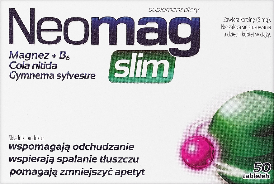 Suplement diety wspomagający odchudzanie, w tabletkach - Aflofarm Neomag Slim — Zdjęcie N1
