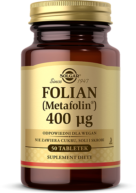 Suplement diety Kwas foliowy Metafolin 400mcg - Solgar Health & Beauty Folate 666 MCG DFE Metafolin — Zdjęcie N1