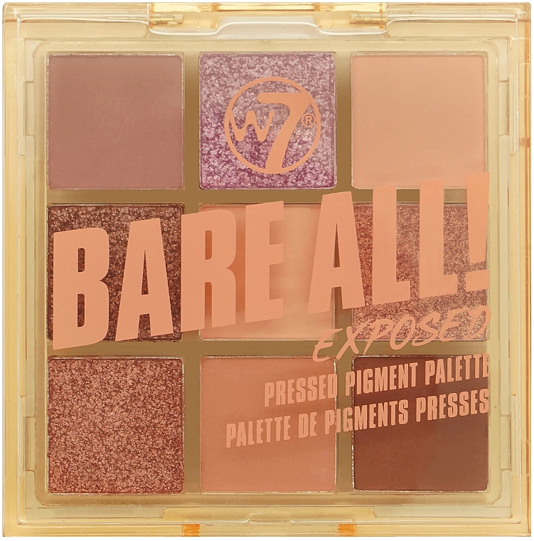Paleta cieni do powiek - W7 Bare All! Pressed Pigment Palette — Zdjęcie N1