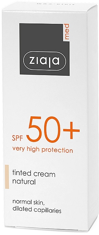 Tonizujący krem przeciwsłoneczny - Ziaja Med Tinted Cream Natural SPF50+ — Zdjęcie N2