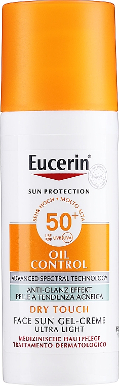 Żel-krem do skóry tłustej i skłonnej do trądziku - Eucerin Oil Control Dry Touch Face Sun Gel-Cream SPF 50