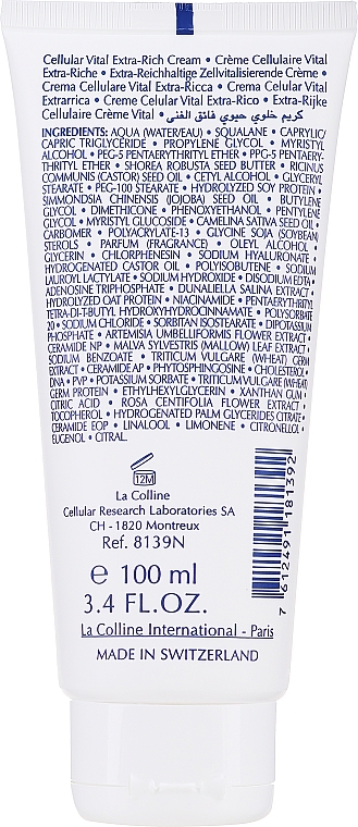 Intensywnie regenerujący krem na noc z kompleksem komórkowym - La Colline Advanced Vital Cellular Vital Cream  — Zdjęcie N2