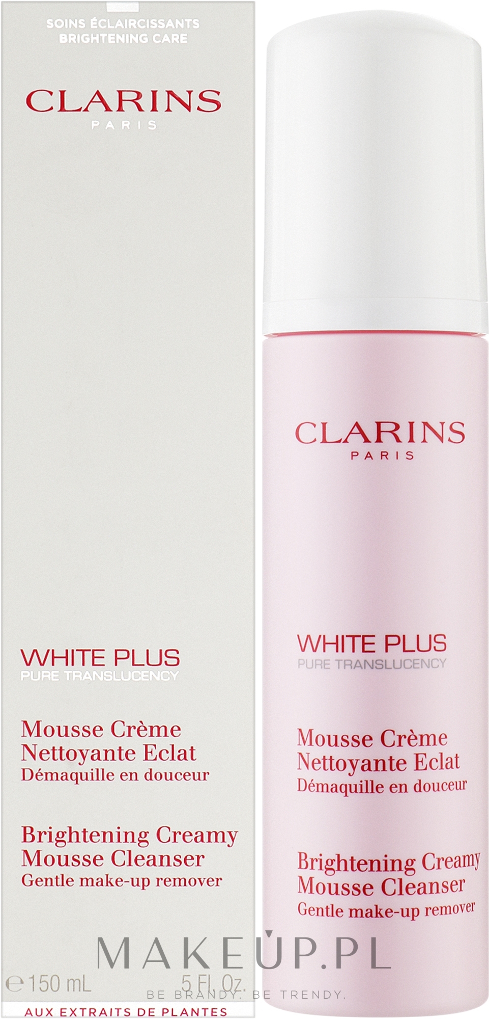 Oczyszczająca pianka rozjaśniająca koloryt skóry - Clarins White Plus Makeup Brightening Creamy Mousse Cleanser — Zdjęcie 150 ml