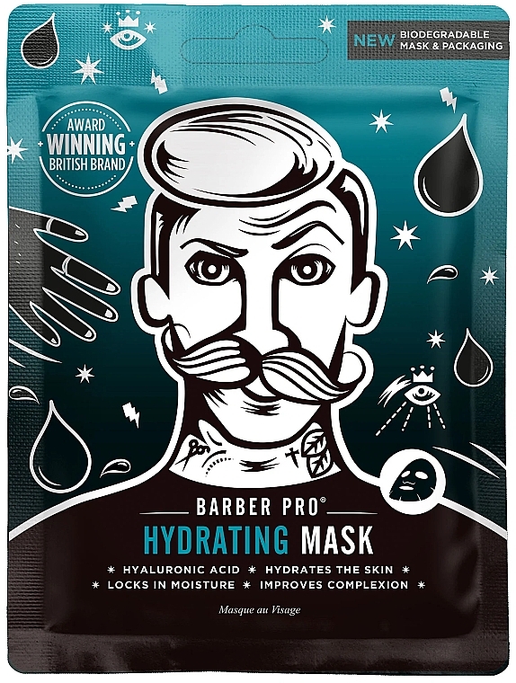 Nawilżająca maska do twarzy - BarberPro Hydrating Face Sheet Mask — Zdjęcie N1
