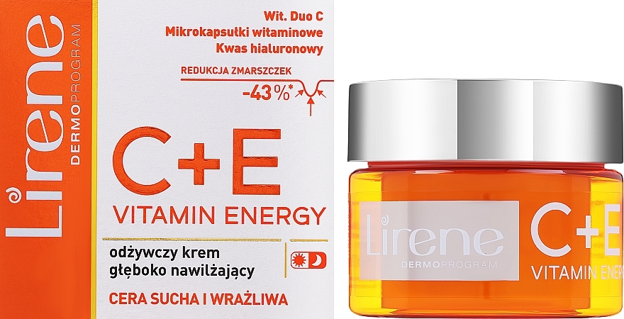 Intensywnie nawilżający krem do twarzy - Lirene C+E Pro Vitamin Energy — Zdjęcie N2