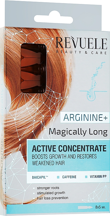 Ampułki na porost włosów z argininą - Revuele Active Hair Concentrate Arginine+ Magically Long — Zdjęcie N2