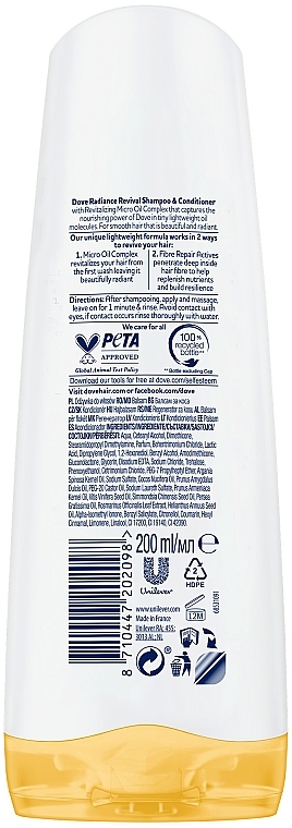 Nabłyszczająca odżywka do włosów suchych - Dove Nutritive Solutions Radiance Revival Conditioner — Zdjęcie N6