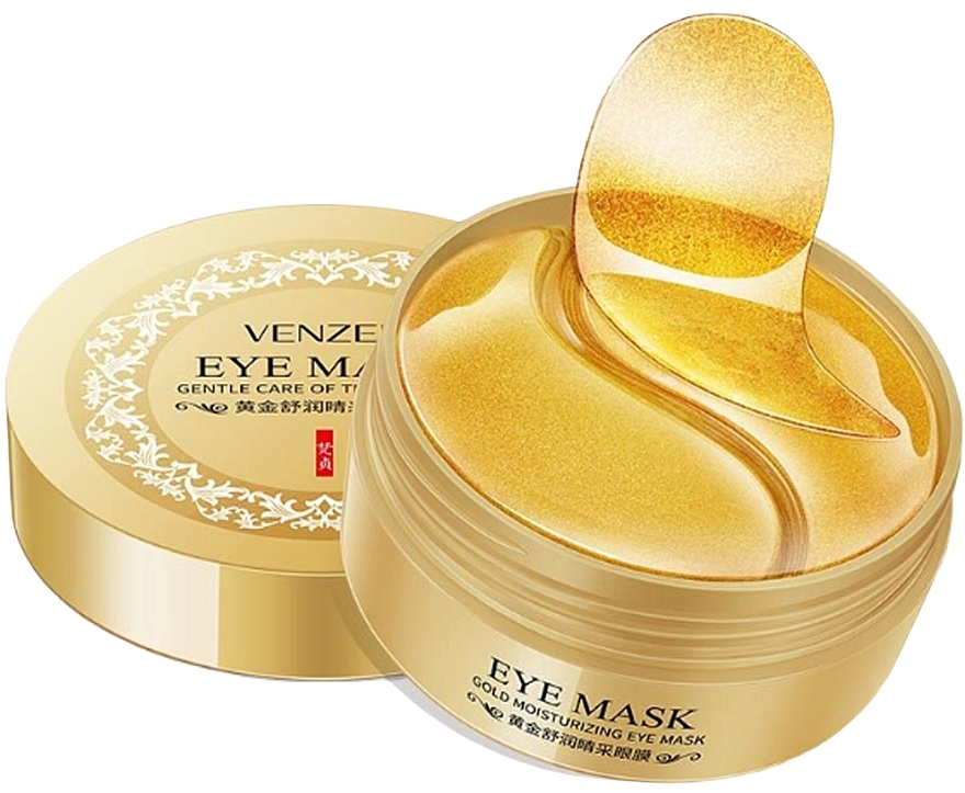 Hydrożelowe płatki pod oczy z koloidalnym złotem i spiruliną - Venzen Gold Moisturizing ??Eye Mask