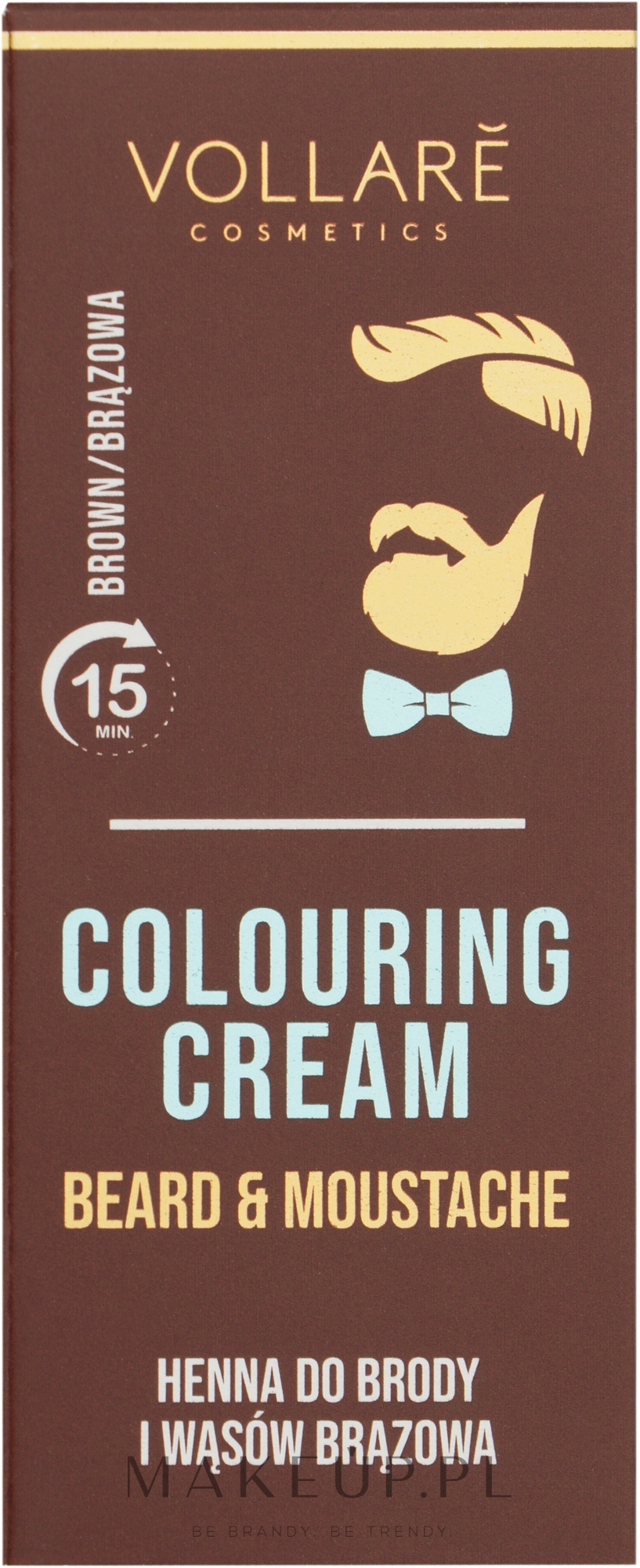 Henna do brody i wąsów, brązowa - Vollare Colouring Cream Beard & Moustache Brown — Zdjęcie 30 ml