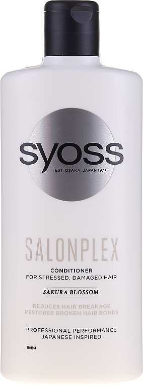 Odżywka do włosów zestresowanych i zniszczonych - Syoss Salon Plex Sakura Blossom Conditioner — Zdjęcie N1