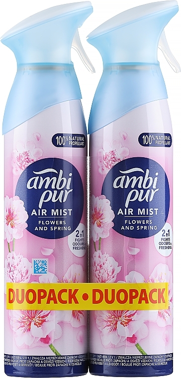 Zestaw Air Mist - Ambi Pur Flowers And Spring (fresh/spray/2x185ml) — Zdjęcie N1