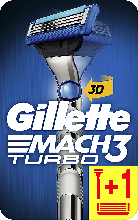 Maszynka do golenia + 2 wymienne wkłady - Gillette Mach 3 Turbo 3D Motion