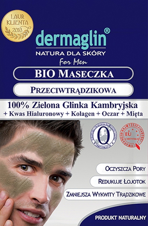 Maseczka do twarzy dla mężczyzn przeciw trądzikowi	 - Dermaglin — Zdjęcie N1