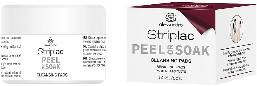 Oczyszczające płatki kosmetyczne do paznokci - Alessandro International Striplac Peel Or Soak  — Zdjęcie N1