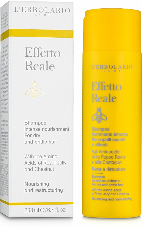 Szampon intensywnie odżywiający do włosów suchych i zniszczonych - L'Erbolario Effetto Reale Shampoo Nutrimento Intenso — Zdjęcie N1
