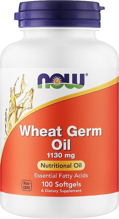 Kapsułki Olej z kiełków pszenicy, 1130mg - Now Foods Wheat Germ Oil 1130mg Softgel — Zdjęcie N1