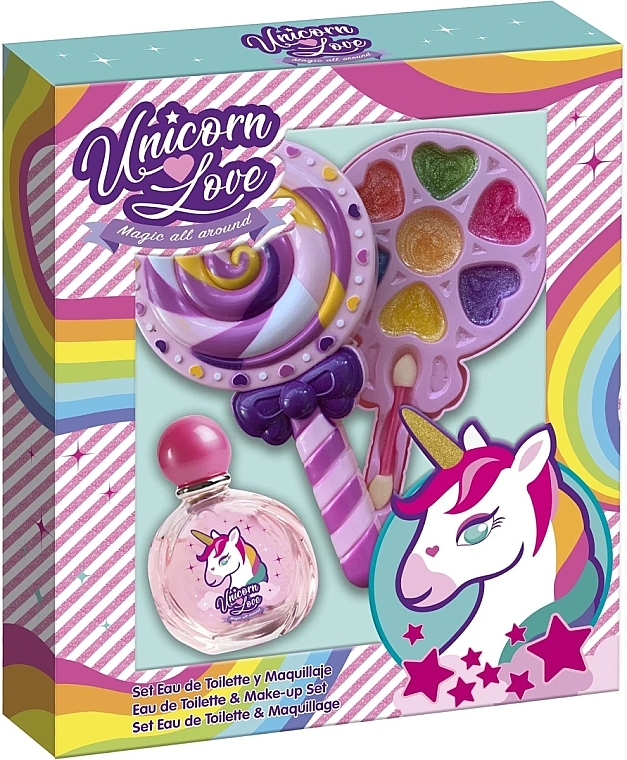 Zestaw - Lorenay Unicorn Love Gift Set (edt/50ml + eyeshadow palette) — Zdjęcie N1