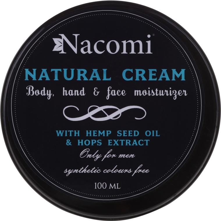 Naturalny krem do ciała z olejem konopnym i ekstraktem z chmielu dla mężczyzn - Nacomi Only For Men — Zdjęcie N1