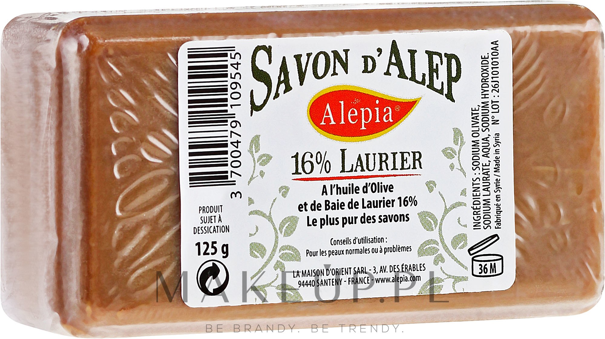 Mydło aleppo z olejem laurowym 16% - Alepia Soap 16% Laurel — Zdjęcie 125 g