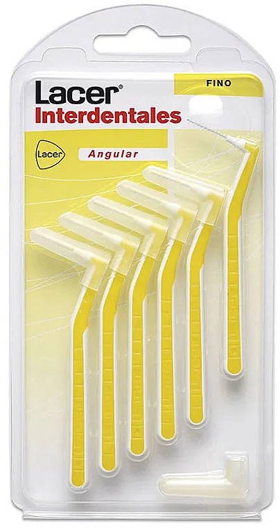 Szczoteczka międzyzębowa kątowa, żółta - Lacer Interdental Angular Fino — Zdjęcie N1