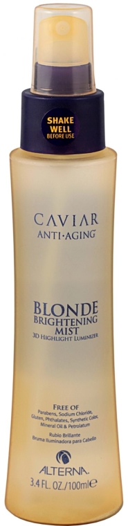 Nabłyszczająca odżywka w sprayu do włosów blond - Alterna Caviar Anti-Aging Blonde Brightening Mist 3D Highlighter Luminizer