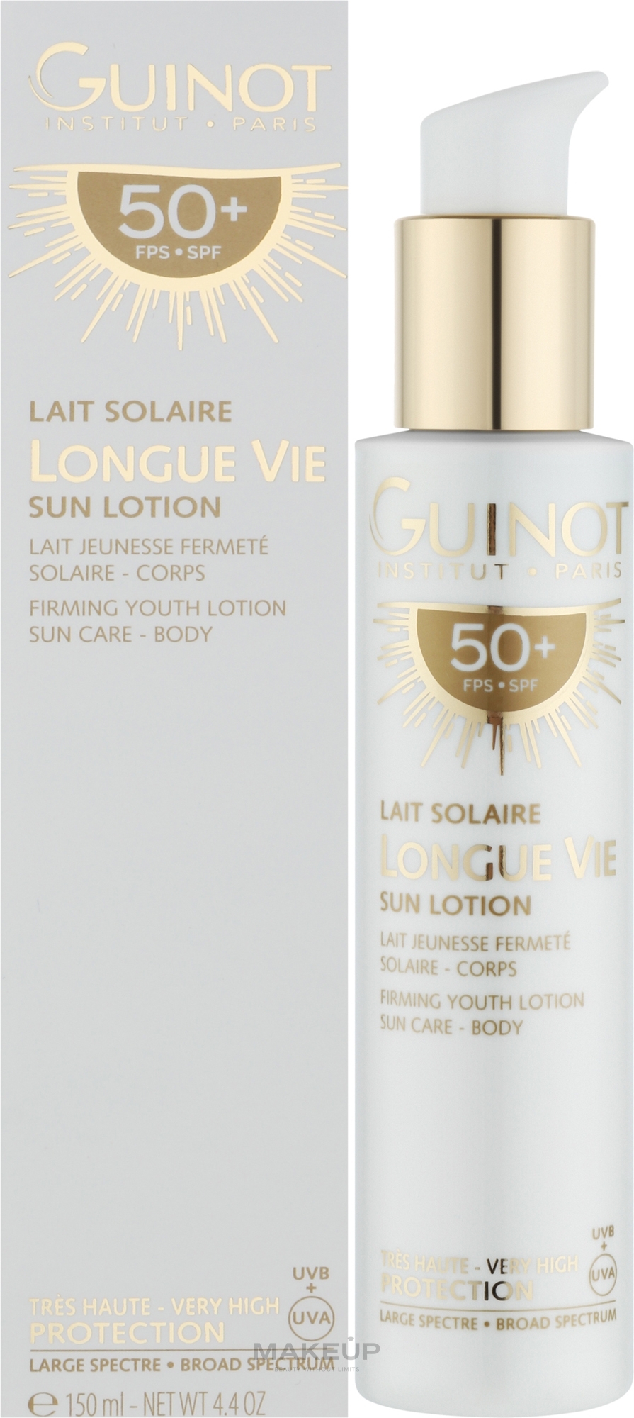 Przeciwstarzeniowy balsam do ciała z filtrem przeciwsłonecznym - Guinot Longue Vie Sun Lotion SPF50+ — Zdjęcie 150 ml