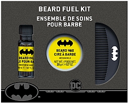 Kup Zestaw - Paladone Beauty Batman Beard Fuel Kit (beard/oil/18ml + beard/wax/20ml + crest/1pcs)