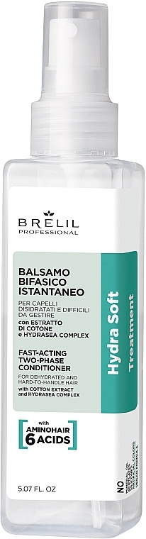 Szybko działająca dwufazowa odżywka do włosów - Brelil Hydra Soft Treatment Fast-Acting Two-Phase Conditioner — Zdjęcie N1