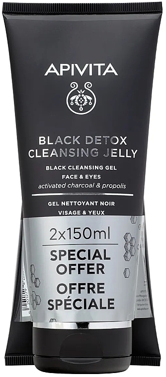 Zestaw - Apivita Black Detox Cleansing Jelly (cl/gel/2x150ml) — Zdjęcie N1