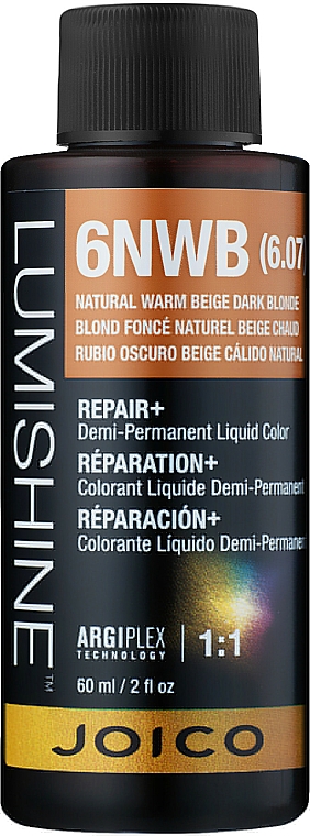 Płynna farba keratynowa do włosów - Joico LumiShine Demi-Permanent Liquid — Zdjęcie N2