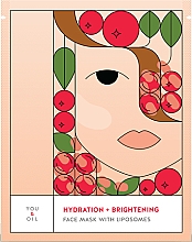 Nawilżająco-rozjaśniająca maska ​​do twarzy - You & Oil Hydration & Brightening Face Mask With Liposomes — Zdjęcie N1