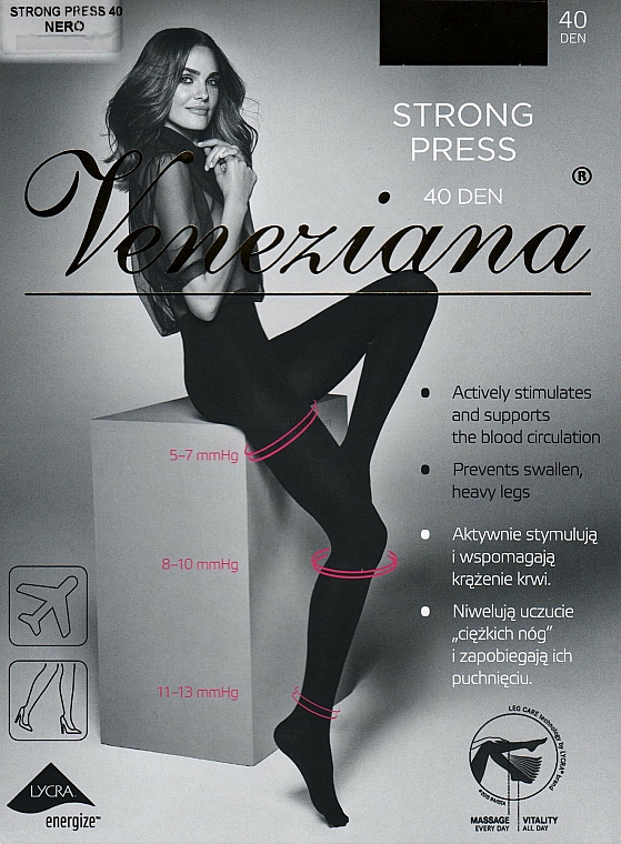 Rajstopy damskie "Strong Press" 40 DEN, nero - Veneziana — Zdjęcie N1
