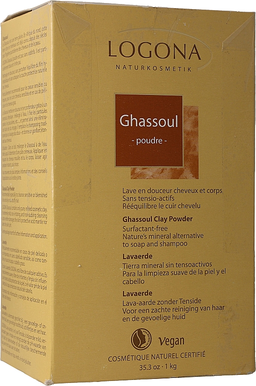 PRZECENA! Oczyszczająca glinka mineralna do skóry głowy i włosów - Logona Ghassoul Powder * — Zdjęcie N3