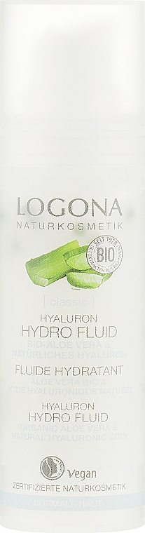 BIO hydrofluid nawilżający z kwasem hialuronowym i aloesem - Logona Hyaluron Hydro Fluid — Zdjęcie N2