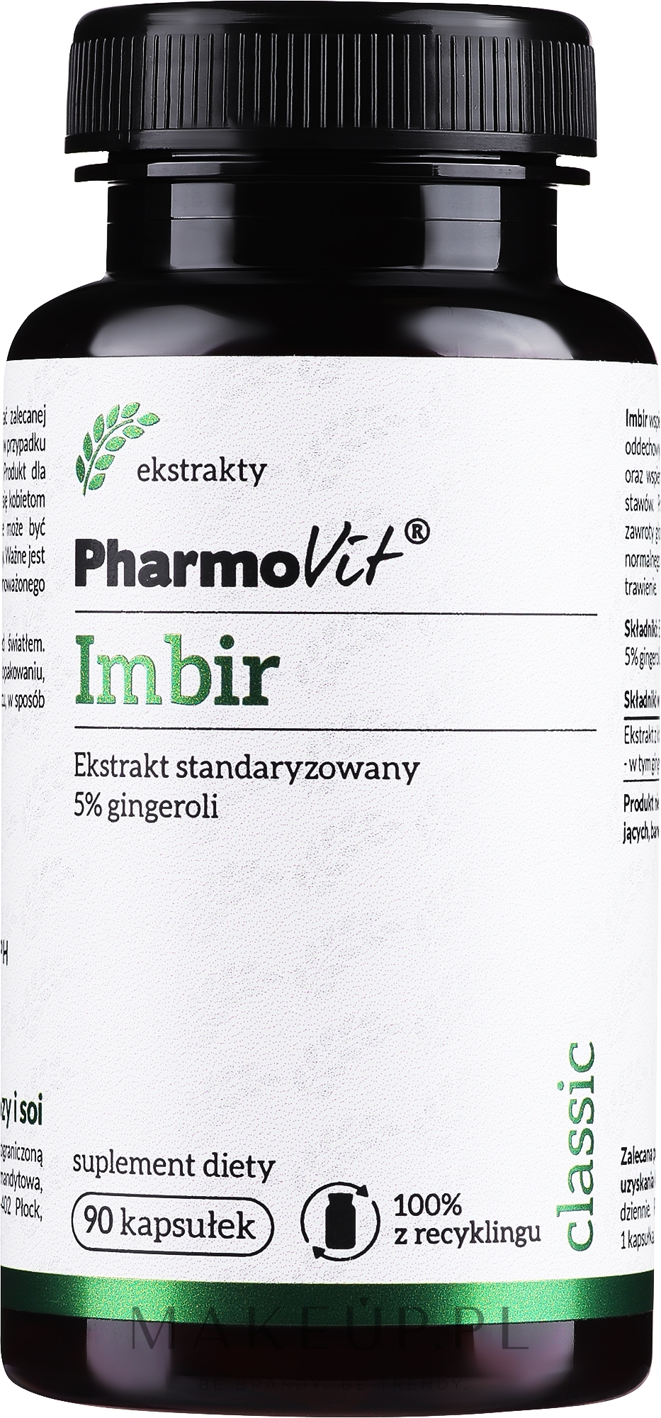 Suplement diety Imbir - PharmoVit Classic Imbir Extract — Zdjęcie 90 szt.