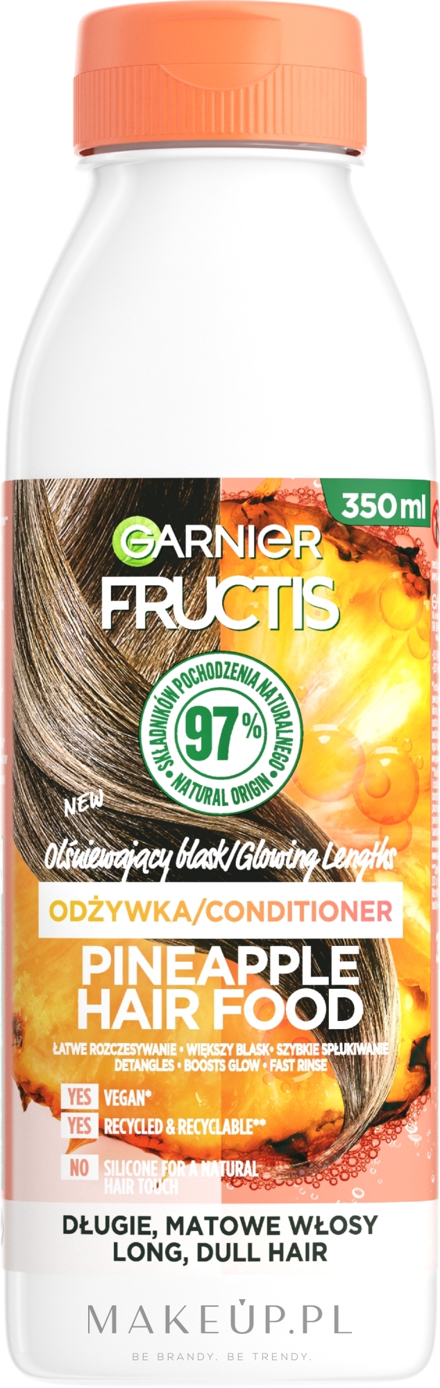 Ananasowa odżywka do długich, matowych włosów - Garnier Fructis Hair Food Pineapple Conditioner — Zdjęcie 350 ml