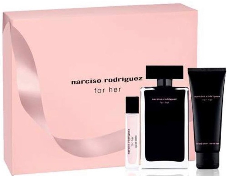 Narciso Rodriguez For Her - Zestaw (edt/100ml + edt/10ml + b/lot/75ml) — фото N1