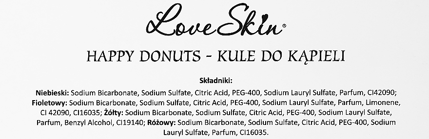 Zestaw aromatycznych bomb do kąpieli - Love Skin Happy Donuts (bath bombs/4x60g) — Zdjęcie N6