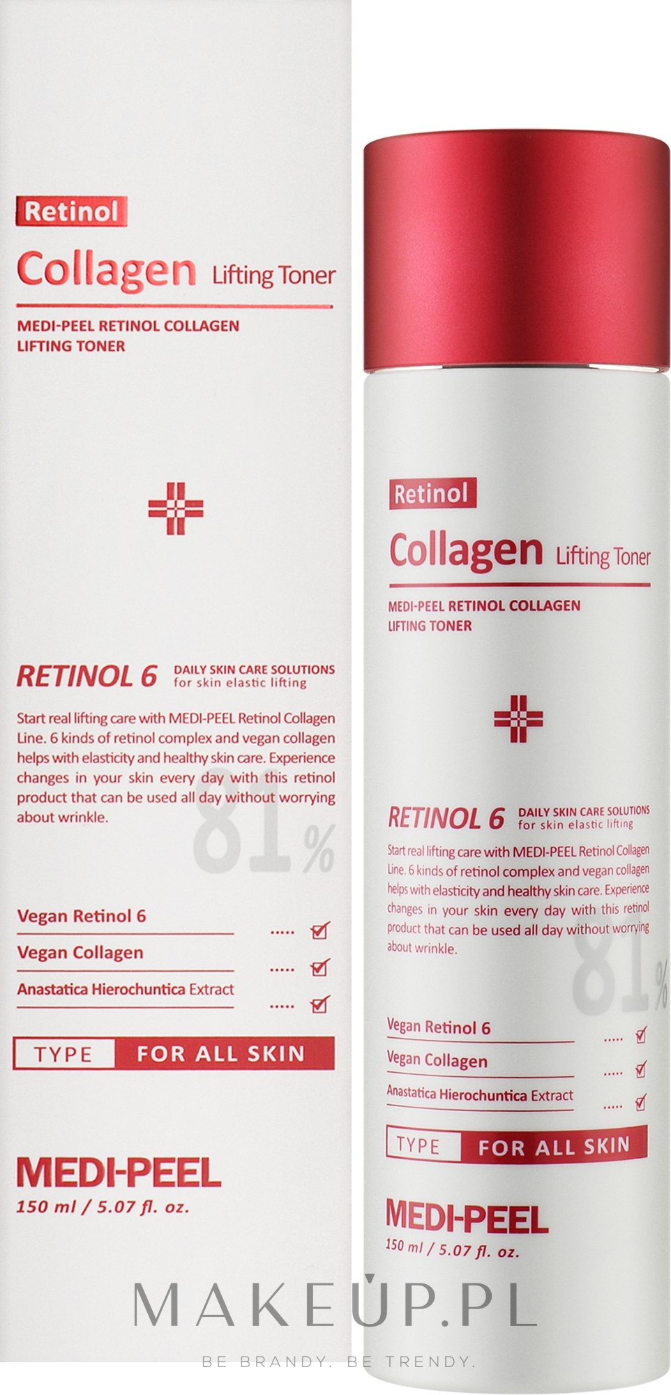 Liftingujący tonik do twarzy - MEDIPEEL Retinol 6 Collagen Lifting Toner — Zdjęcie 150 ml