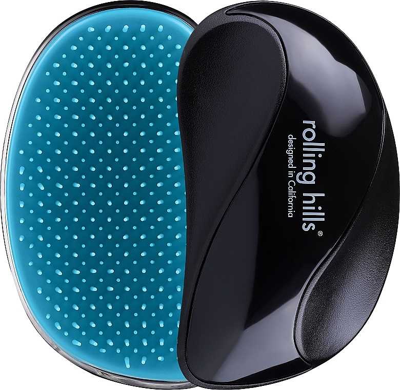 Kompaktowa szczotka do włosów, czarna - Rolling Hills Compact Detangling Brush Black — Zdjęcie N2