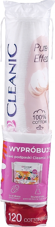 Zestaw - Cleanic Pure Effect (cotton pads/120pcs + daily pads/1pc) — Zdjęcie N1