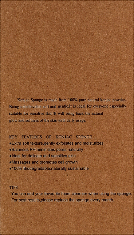 Gąbka konjac do wszystkich typów skóry, biała - Cosmo Shop Konjac Sponge Craft Box — Zdjęcie N3