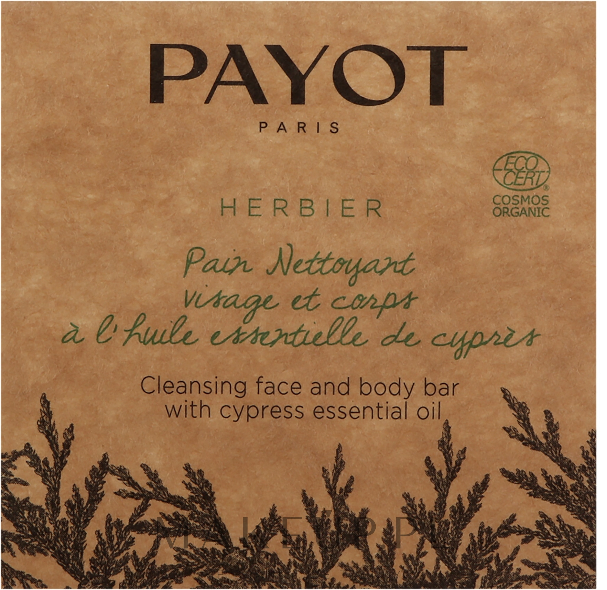 Mydło do twarzy i ciała z olejkiem cyprysowym - Payot Herbier Face & Body Cleansing Bar — Zdjęcie 85 g