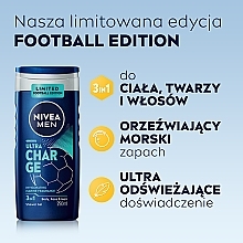 Żel pod prysznic 3 w 1 do ciała, twarzy i włosów - Nivea Men Ultra Charge Limited Football Edition — Zdjęcie N3