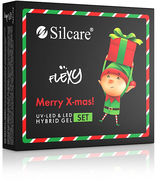 Zestaw (nail/polish 4 x 4,5 g) - Silcare Flexy Mery Christmas Set — Zdjęcie N2