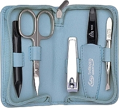 Zestaw do manicure, 5 elementów Siena, zapinany na suwak, ocean blue - Erbe Solingen Manicure Zipper Case — Zdjęcie N1